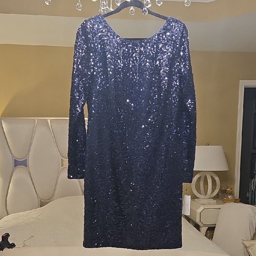Jessica Simpson Midnight Blue Sequin Dress